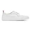 THOM BROWNE WHITE LEATHER LONGWING SNEAKER BROGUES