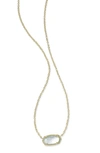 Kendra Scott Elisa Birthstone Crystal Necklace In March/light Blue Illusion/gold