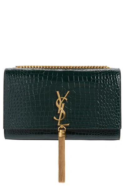 Saint Laurent Medium Kate Leather Shoulder Bag In Mint