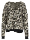 Saint Laurent Leopard Print Knit Sweater In Multicolor