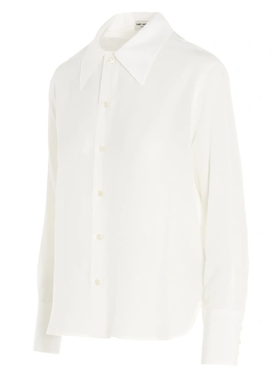 Saint Laurent White Classic Cotton Shirt In Animal Print