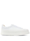 Jil Sander White Leather Platform Sneakers