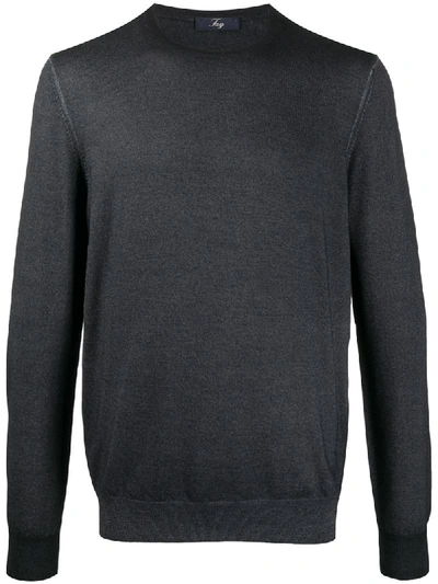 Fay Rib-trimmed Virgin Wool Jumper In Blue