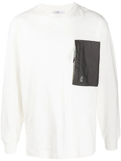 Closed Patch Pocket Cotton Sweatshirt In White