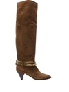 ALEVÌ CAMILLE CHAIN-EMBELLISHED KNEE-HIGH BOOTS