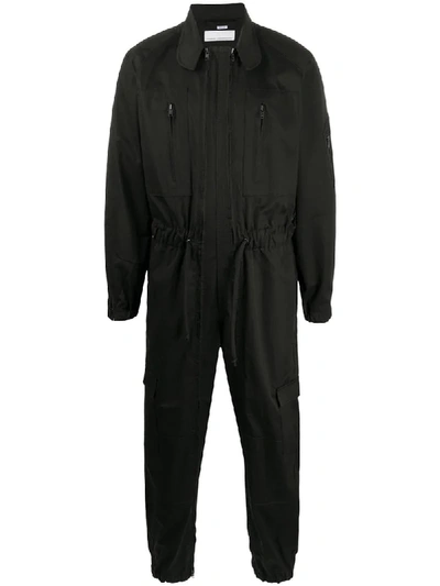 Random Identities Cargo-pocket Utility Jumpsuit In Black