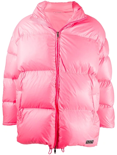 Valentino Duvet Down Jacket In Pink Fluo