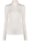 Majestic Roll-neck Knitted Top In Neutrals