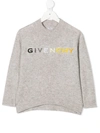 Givenchy Embroidered Logo Jumper In Grey