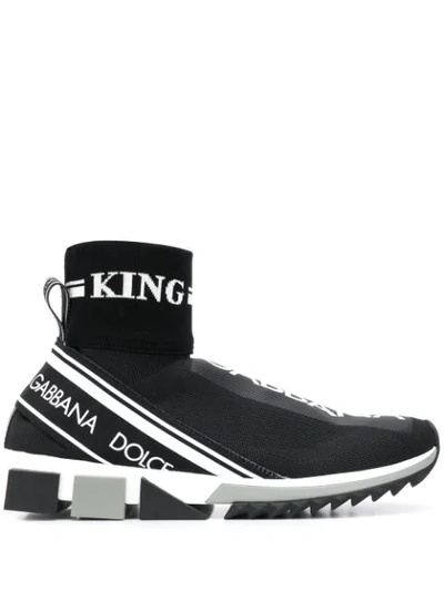Dolce & Gabbana Sorrento Hi-top Running Trainers In Black,white