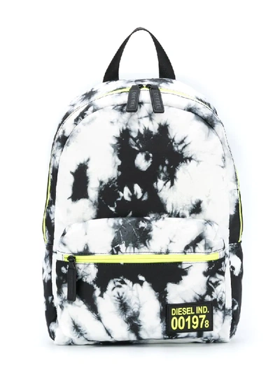 Diesel Kids' Tie-dye Logo Backpack In Black