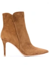 Gianvito Rossi 85mm Levy Suede Ankle Boots In Brown