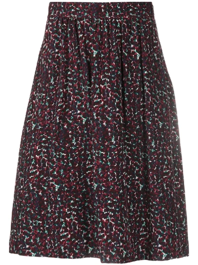 Apc Floral Print Midi Skirt In Purple