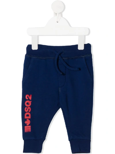 Dsquared2 Babies' Logo Print Track Pants In Blue