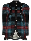 Charles Jeffrey Loverboy Claymore Structured Tartan Jacket In Black