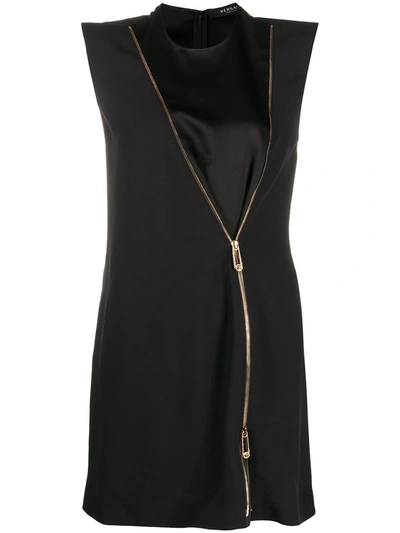 VERSACE★BLACK SILK-VISCOSE BLEND DRESS Versace Black Viscose Blend Dress | ModeSens
