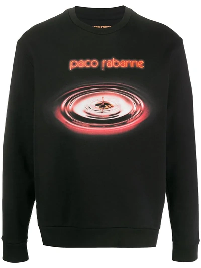 Rabanne Black Logo Drop Sweatshirt In P001 Black