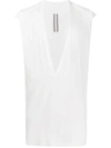 RICK OWENS DEEP V-NECK COTTON TANK TOP