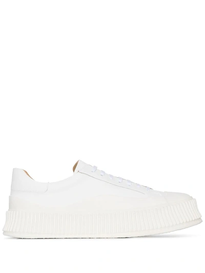Jil Sander Leather Low-top Sneakers In White