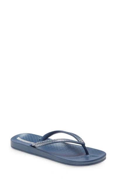 Ipanema Ana Metallic Iv Flip Flop In Blue/ Silver