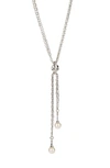 ALEXIS BITTAR FUTURE ANTIQUITY IMITATION PEARL FRINGE HEXAGON Y-NECKLACE,AB0SN031