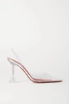 AMINA MUADDI HOLLI GLASS PVC AND METALLIC LEATHER SLINGBACK PUMPS