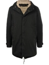 Ten C Hooded Padded Coat In Black