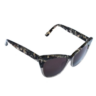 Pre-owned Erdem X Linda Farrow Marble & Grey Glitter / Brown 22 C3 Cat Eye Sunglasses