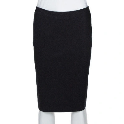Pre-owned Emporio Armani Black Stretch Jersey Pencil Skirt S