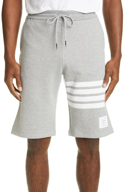 Thom Browne Four Bar Sweat Shorts In Grey
