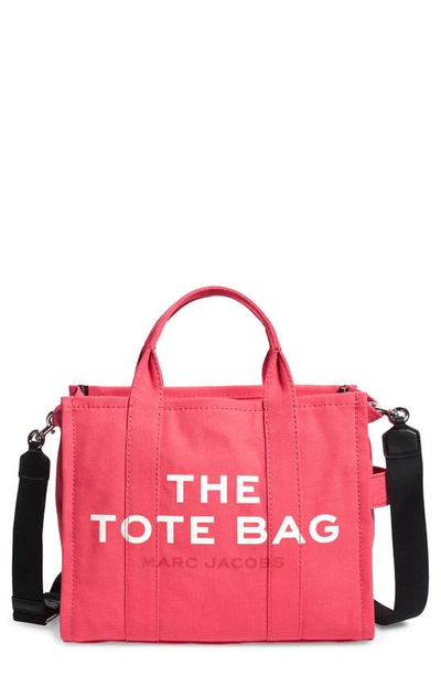 The Marc Jacobs Small Traveler Canvas Tote In Bright Pink