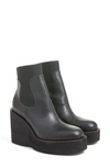 SACAI LEATHER PLATFORM WEDGE BOOTIE,20-05251