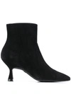 Stuart Weitzman Leather Ankle Boots In Black