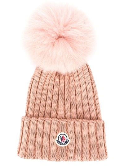 Moncler Wool Beanie In Pink
