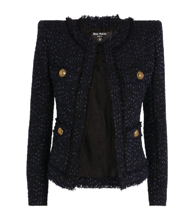Balmain Collarless Tweed Jacket