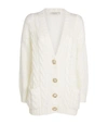 ALESSANDRA RICH BUTTONED CABLE-KNIT CARDIGAN,15677363