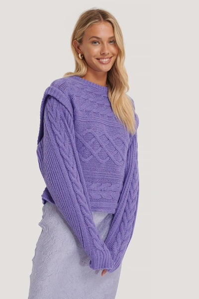 Na-kd Vest Cable Knitted Sweater - Purple In Lilac