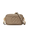 Tory Burch Women's Mini Perry Bombé Leather Camera Bag In Gray Heron/gold