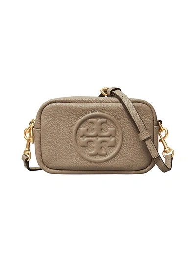 Tory Burch Women's Mini Perry Bombé Leather Camera Bag In Gray Heron/gold