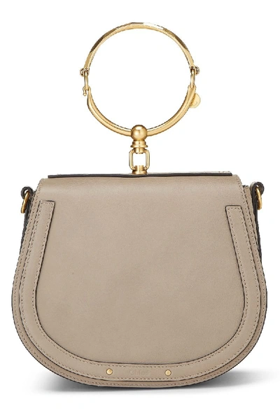 Pre-owned Chloé Motty Grey Calfskin Nile Bracelet Bag Medium