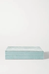 Sophie Bille Brahe Green Velvet Trésor Jewelry Box Pouch In Light Blue