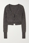 Jacquemus Alzou Cropped Mohair-blend Cardigan In Dark Gray