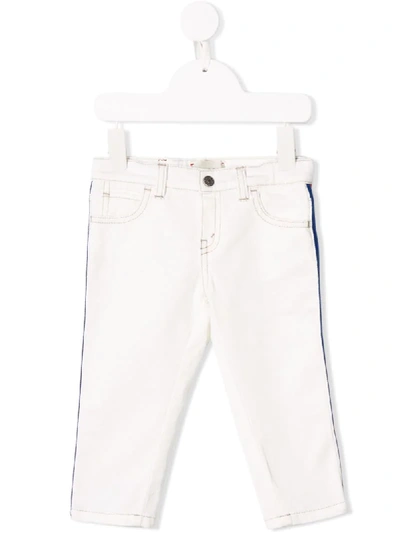 Gucci Babies' Jeans Mit Webstreifen In White