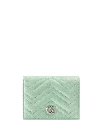Gucci Gg Marmont对折钱包 In Green