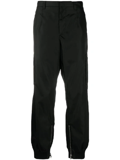 Prada Technical Fabric Track Trousers In Black