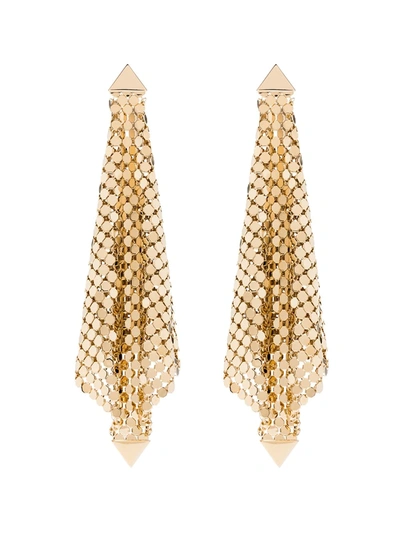 RABANNE GOLD-TONE CHAIN MESH EARRINGS