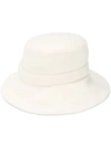 Alberta Ferretti Bucket Hat With Logoed In White