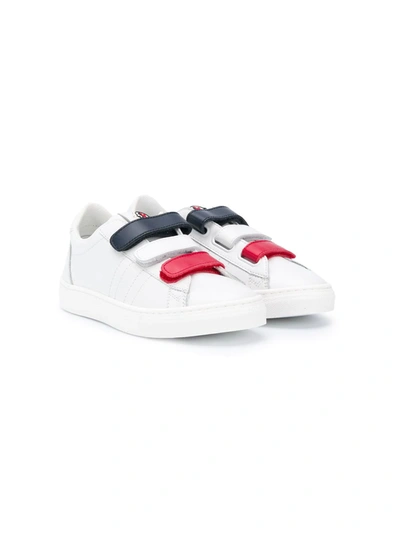 Moncler Kids' Touch-strap Low-top Sneakers In White