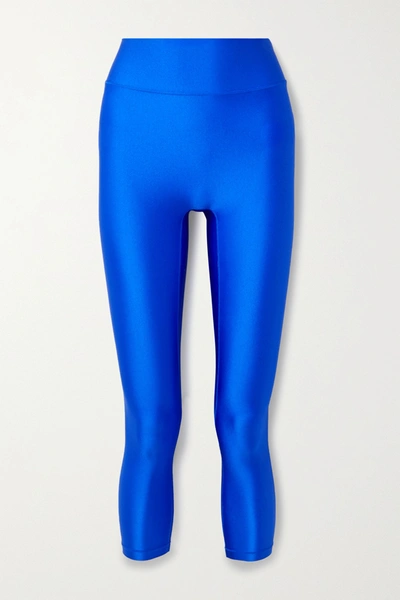 All Access Center Stage Cropped Stretch Leggings In Bright Blue