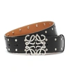 LOEWE ANAGRAM STUDDED LEATHER BELT,P00478959